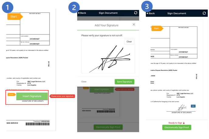 Insert and save signature 